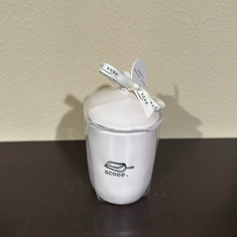 NWT Rae Dunn Scoop ceramic canister with lid